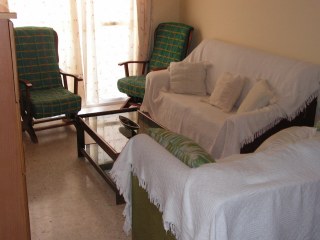 vista del salon con sofas