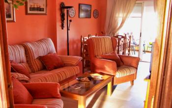 Spacious flat 100 metres from the beach with 3 bedrooms 2 bathrooms, and large swimming pool for adults and children.