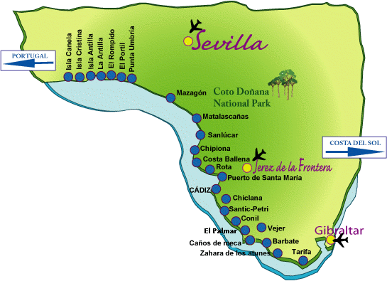 Mapa de la Costa de la luz